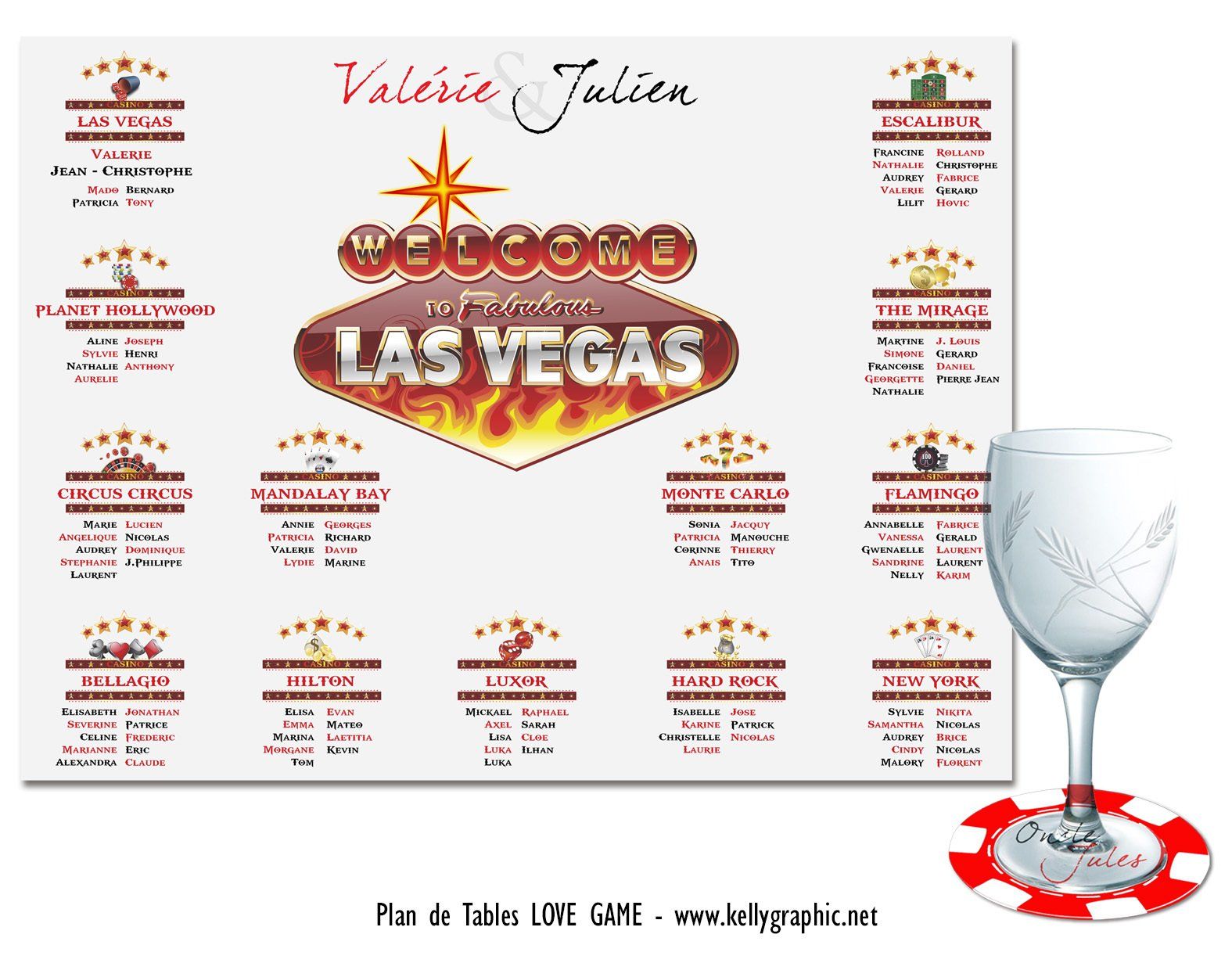 Plan de Tables Mariage Las Vegas