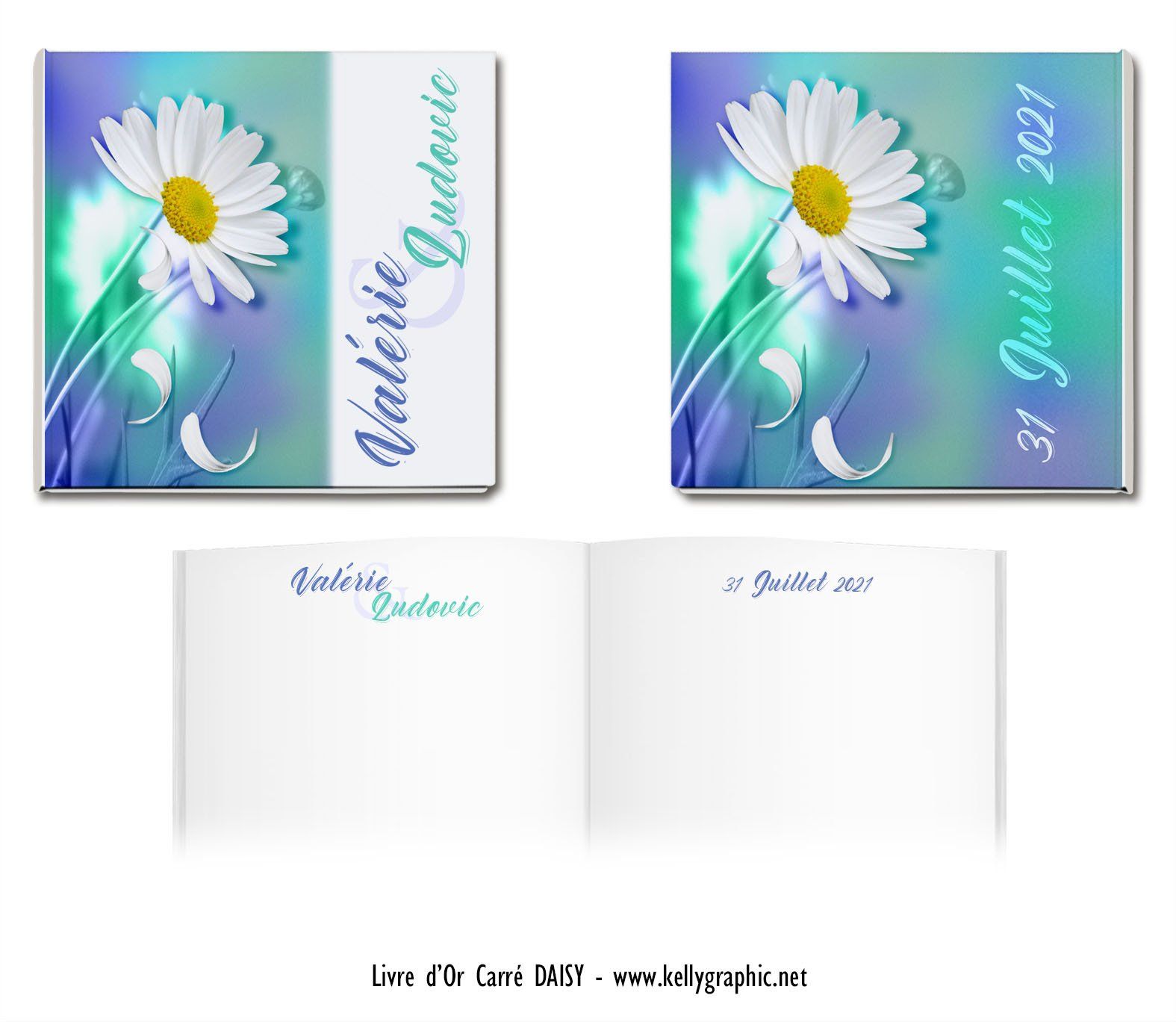 Livre d'Or Mariage pâquerette Livre d'Or Mariage pâquerette