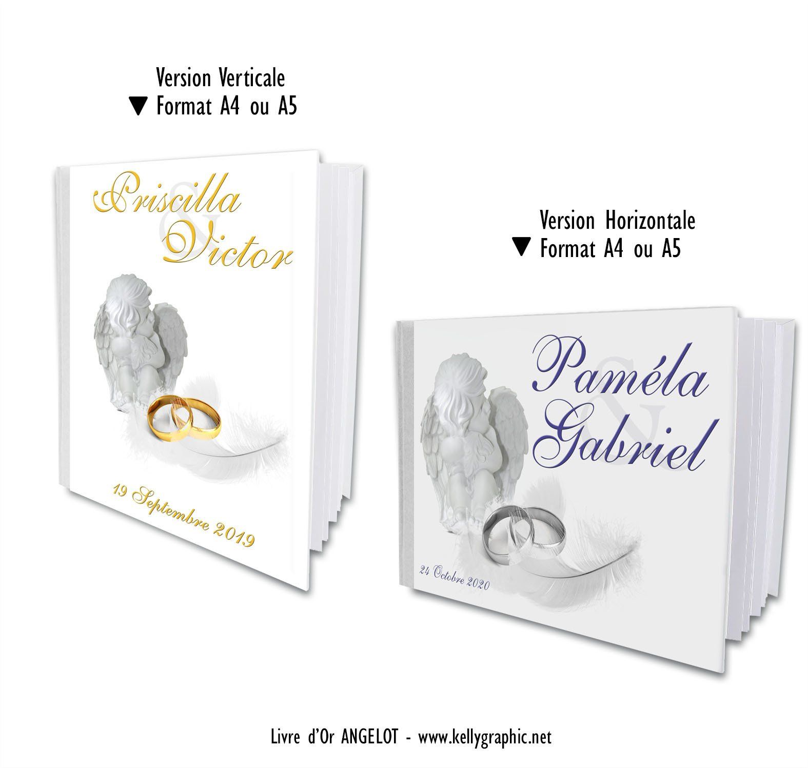 livre d'Or mariage Ange plumes