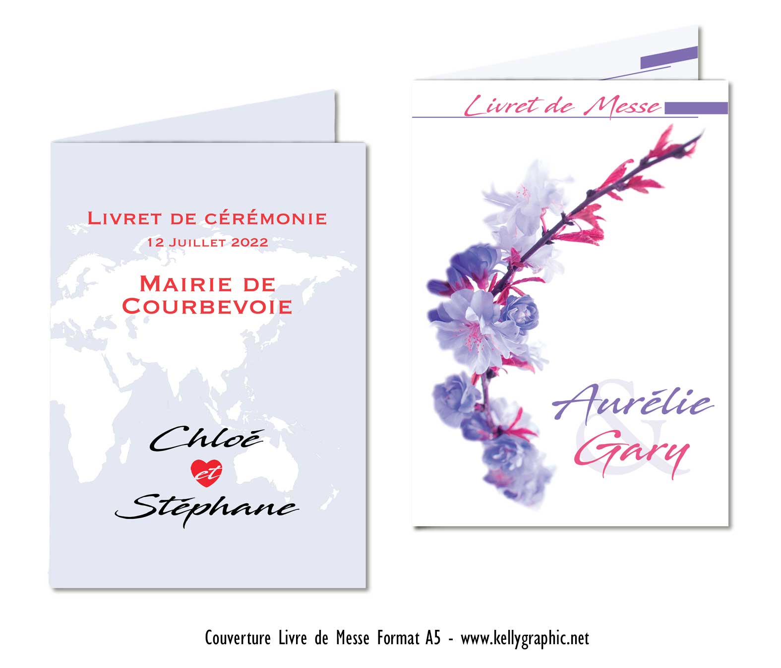 Livrets de messes mariage personnalisés pour Eglise