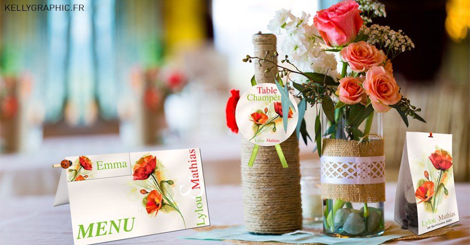 menus, marques places,  mariage personnalisés kellygraphic