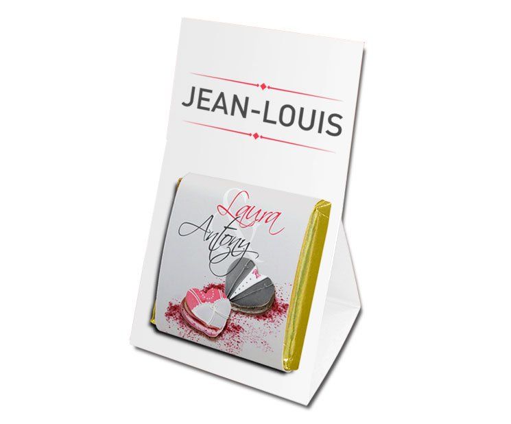 Marques Places Chocolats personnalisés de mariage Petites quantités Kellygraphic