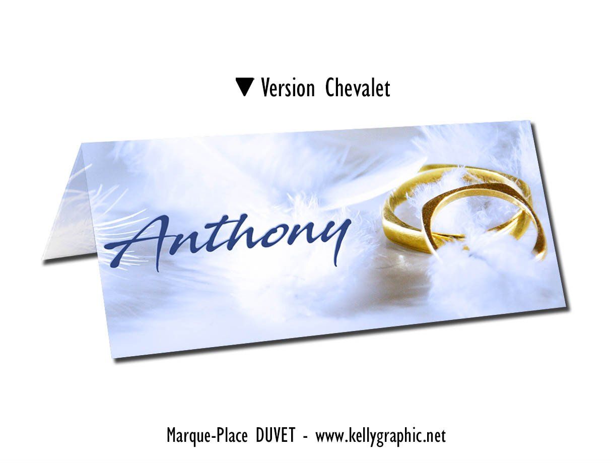 Marques places mariage plume ange Porte noms mariage plume ange
