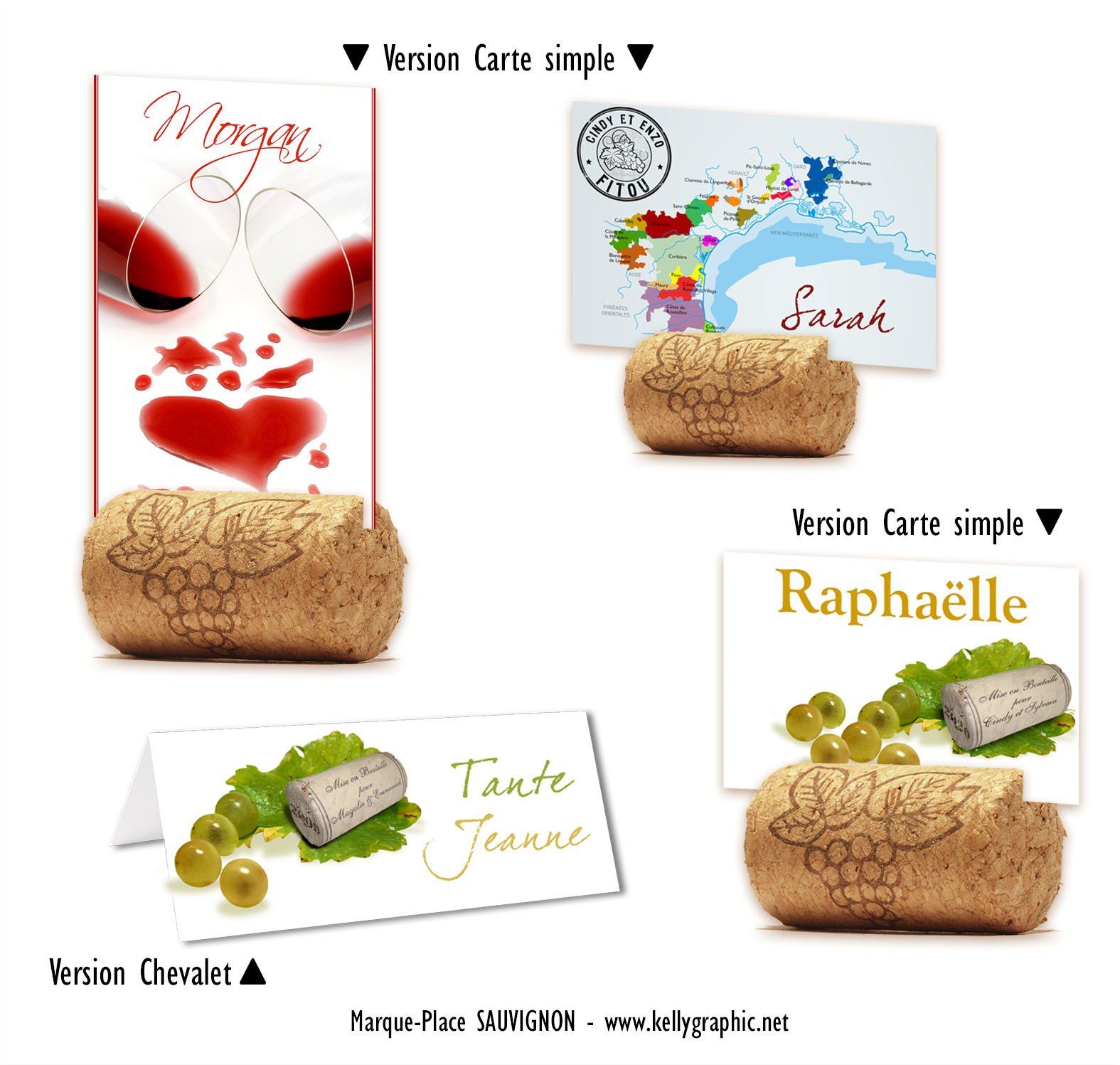 Porte noms Mariage vin blanc Marque places Mariage vin blanc Sauvignon