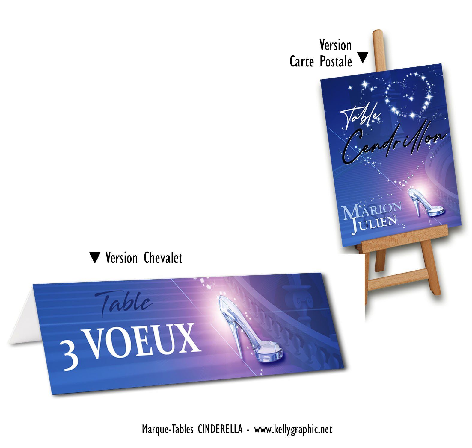 Marques tables mariage Disney : Cendrillon Marques tables mariage Disney : Cendrillon