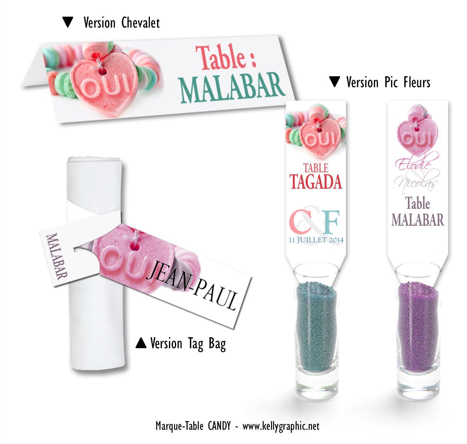 marques tables Mariage bonbons marques tables Mariage candy bar collier Bonbons