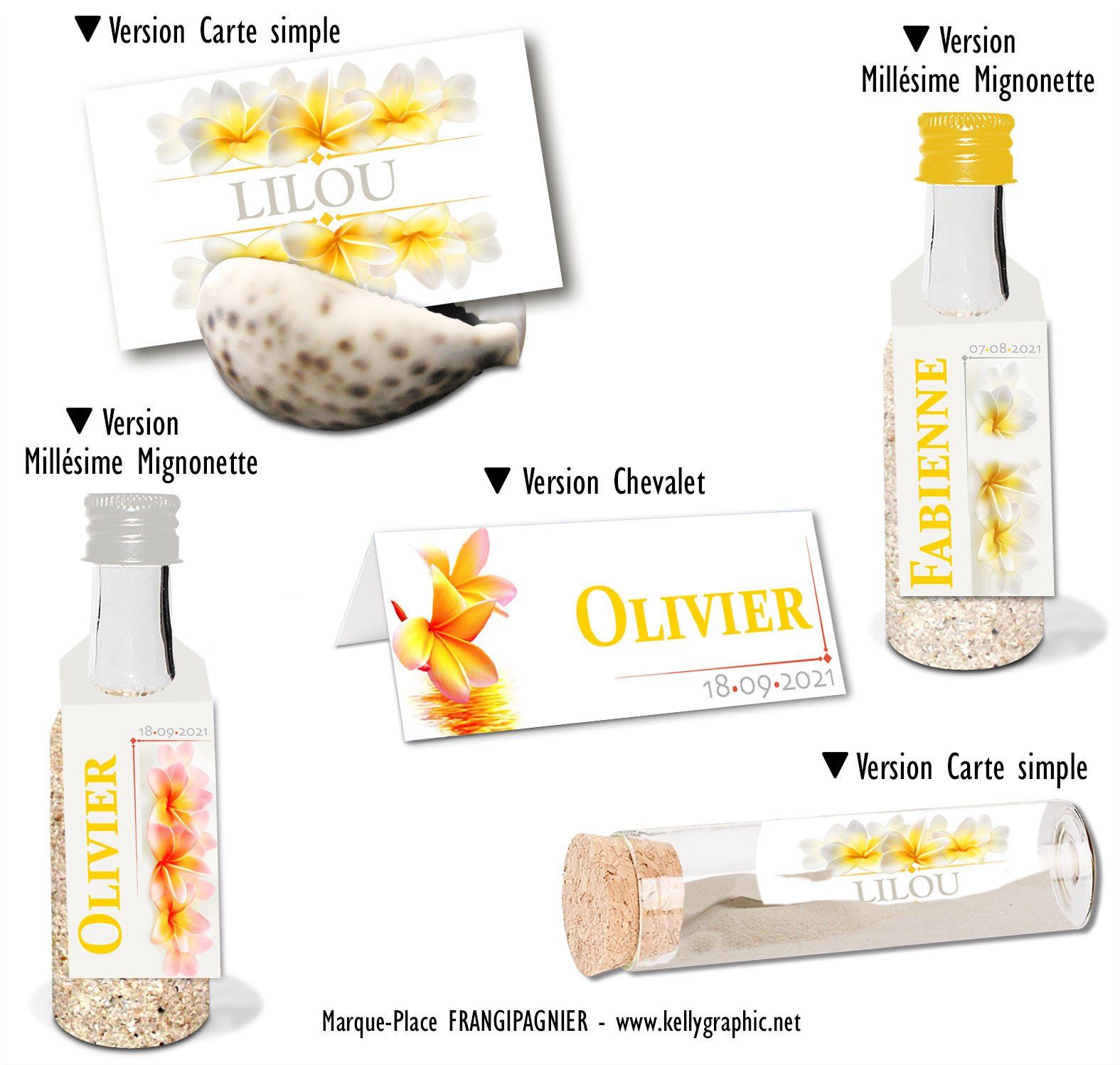 Marque Places Mariage Frangipanier Marque Places Mariage Frangipanier