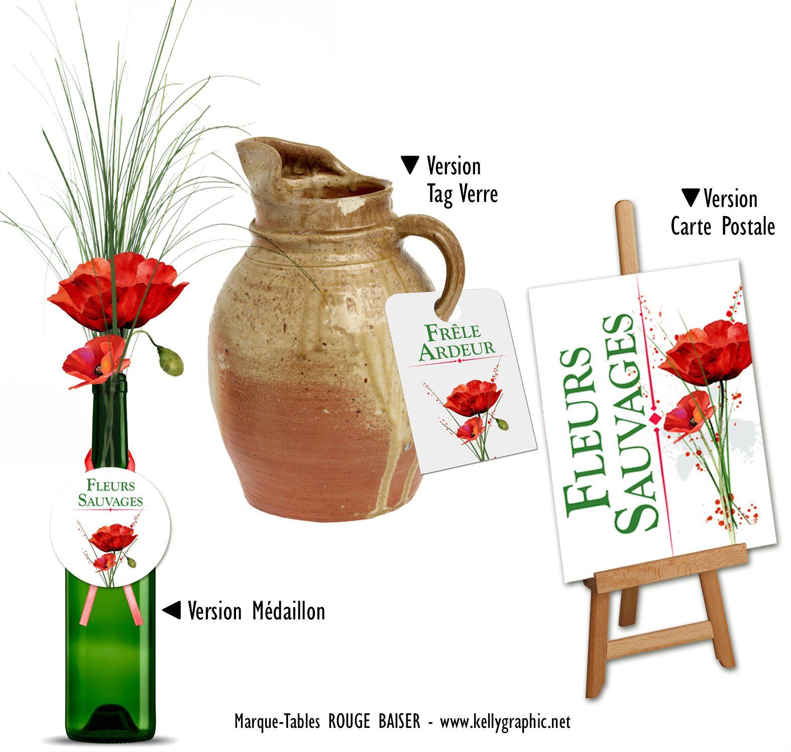 Marques tables Mariage coquelicots Marques tables Mariage coquelicots