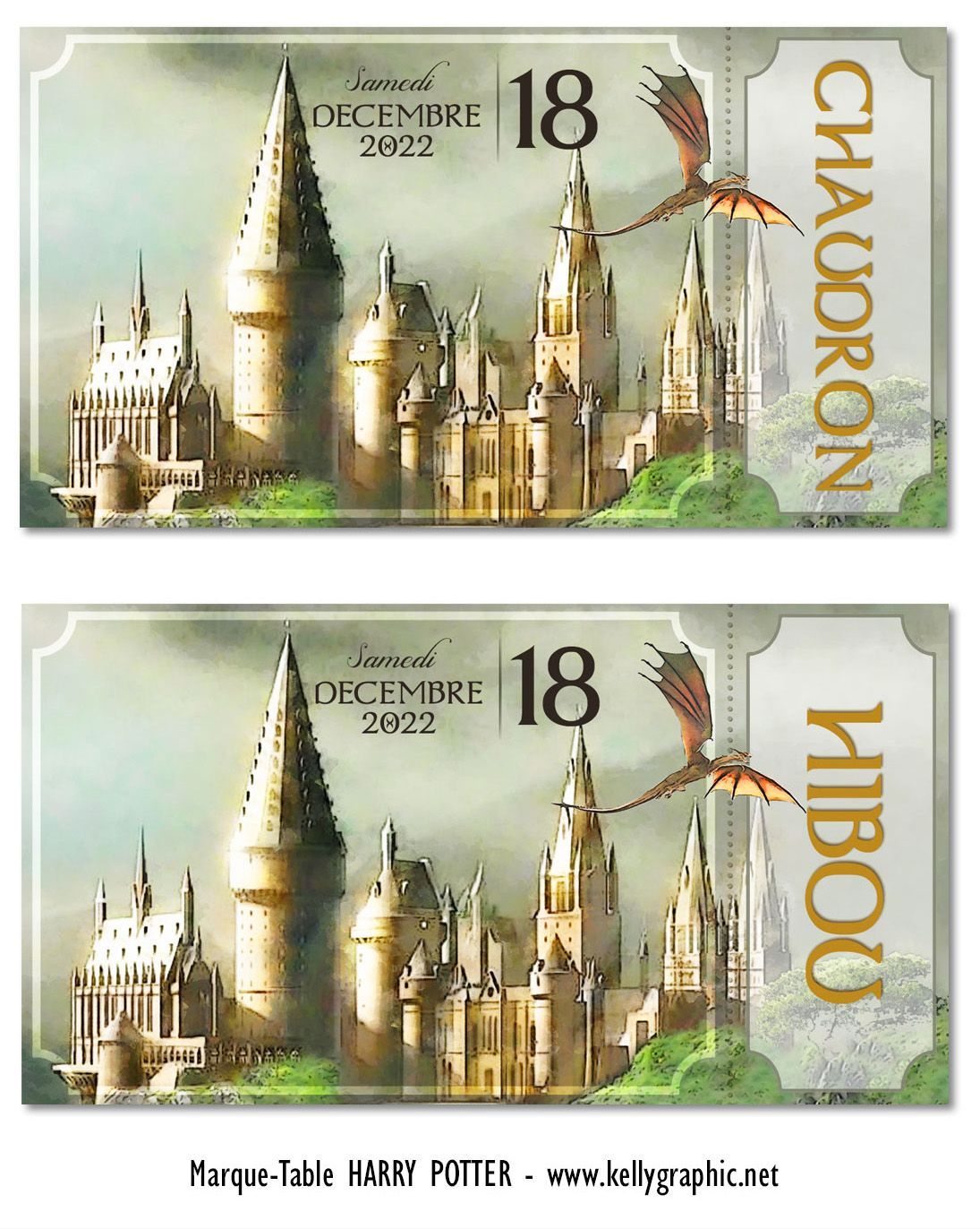 Marques tables de mariage Harry Potter Marques tables de mariage Harry Potter