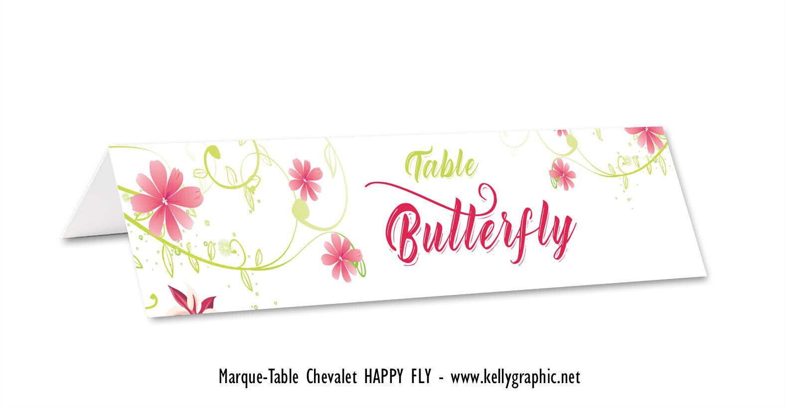 Marques tables mariage Papillons Marques tables mariage Papillons
