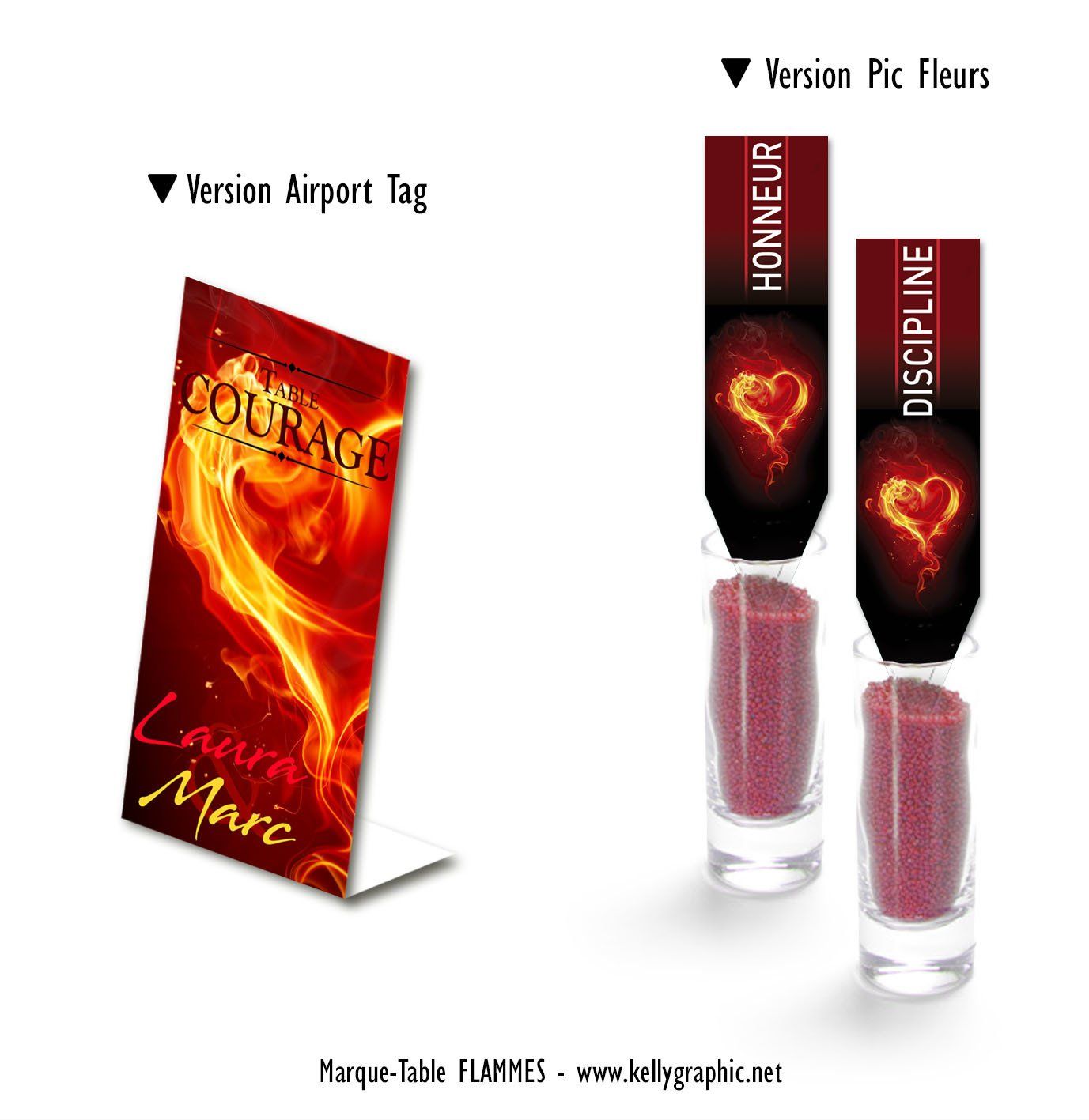 Marques tables déco Mariage Flammes Marques tables déco Mariage Flammes