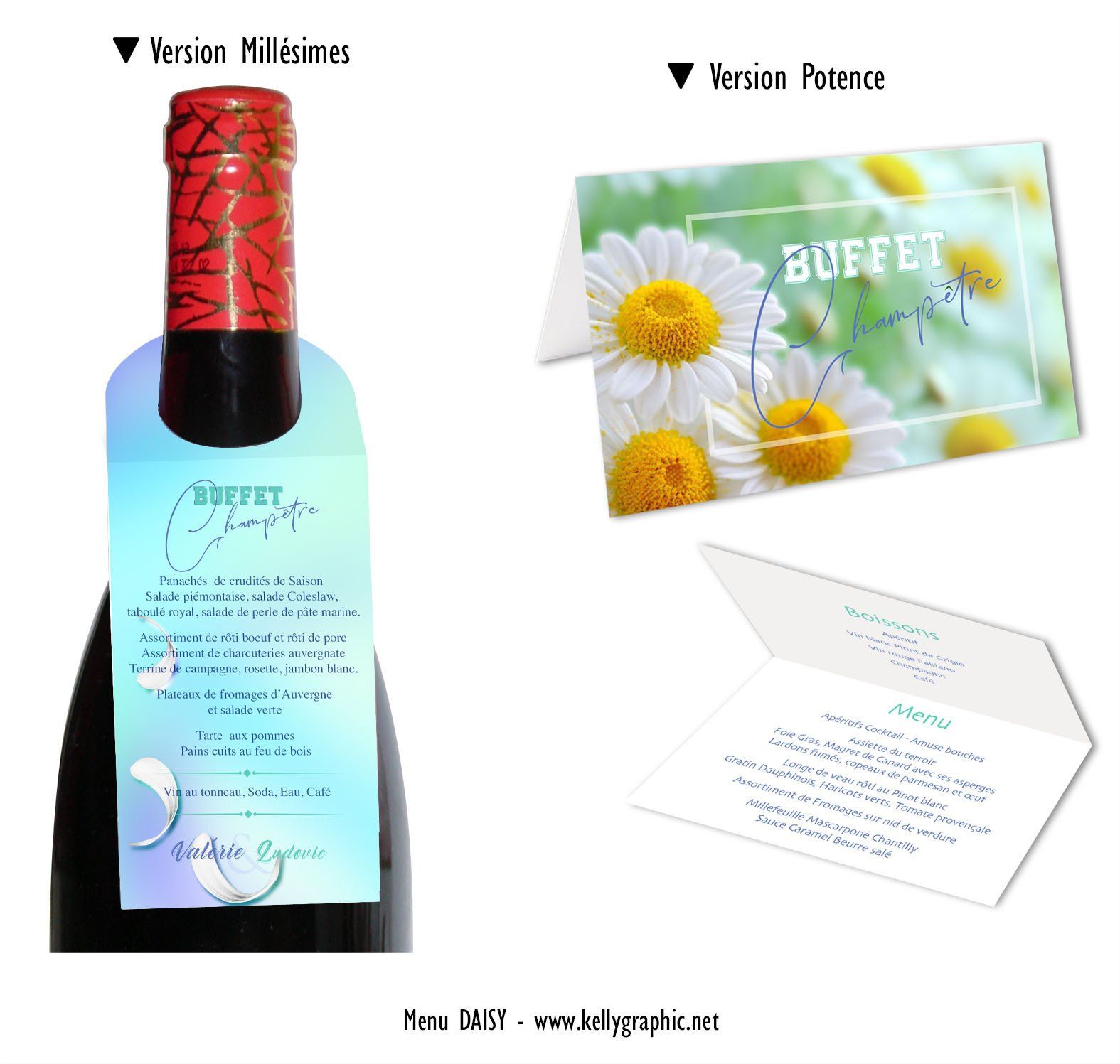 Menu Mariage pâquerette Menu Mariage pâquerette