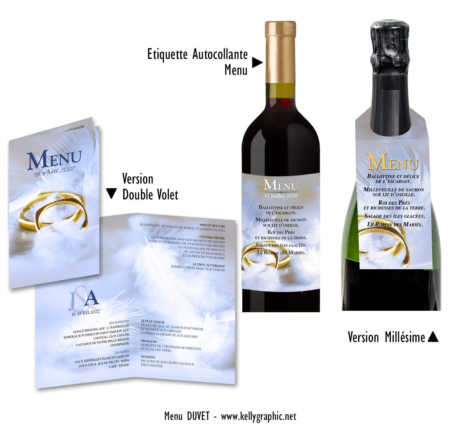 Menus mariage plume ange Menus mariage plume ange