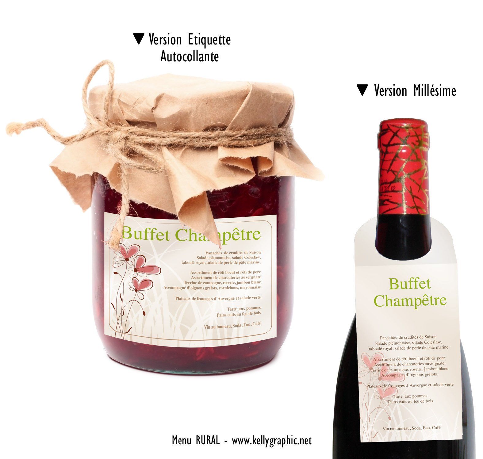 Menu Mariage : Fleurs des Champs Menu Mariage : Fleurs des Champs