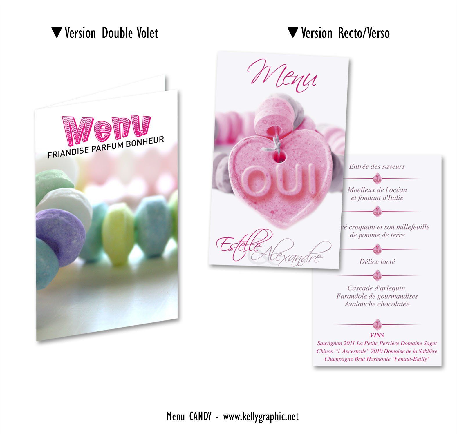 Menus Mariage Candy Bonbons Menus Mariage collier Bonbons Candy Bar