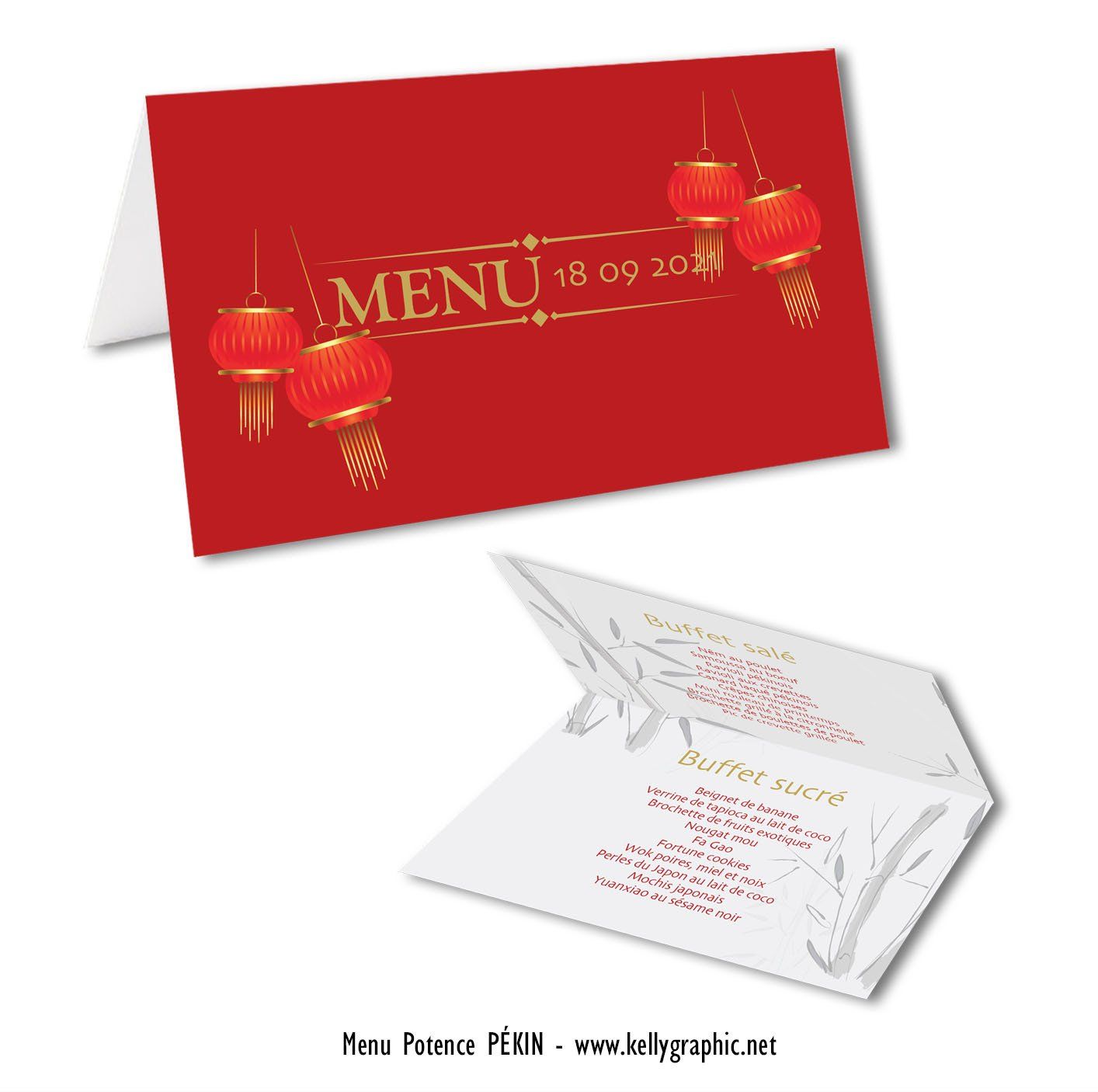 Menus mariage Asiatique Orient - Pékin Menus mariage Asiatique Orient - Pékin