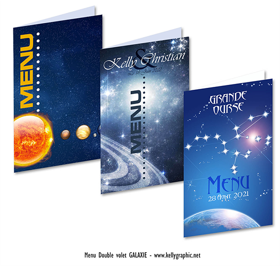 Menus Mariage : Étoiles Coeur Menus Mariage : Étoiles Coeur