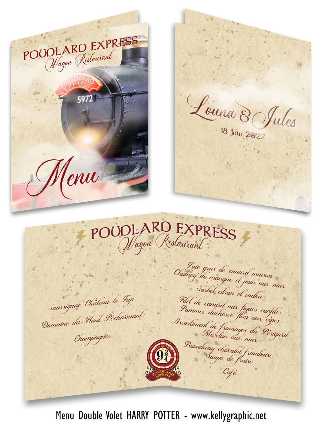 Menu de mariage Harry Potter Menu de mariage Harry Potter