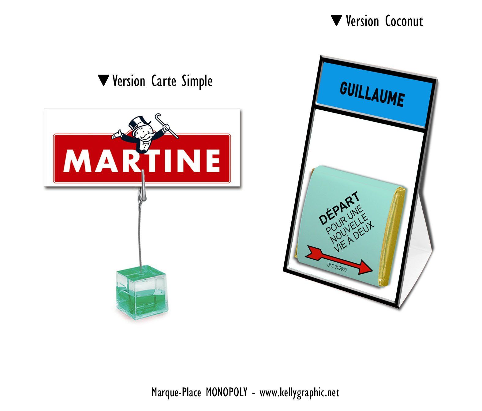 Marques place chocolat mariage Monopoly Marques place chocolat mariage Monopoly