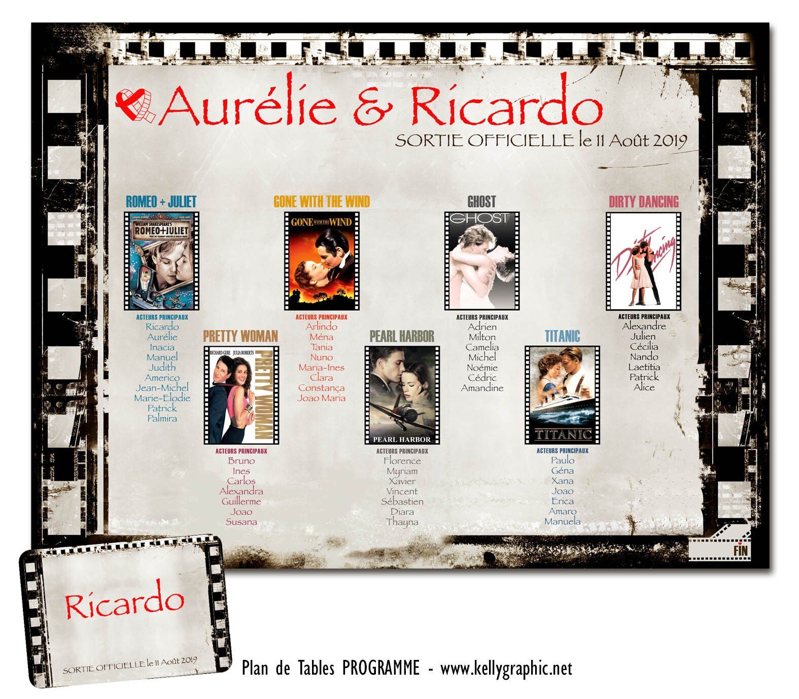 Plan de Tables Mariage Cinéma Plan de Tables Mariage Cinéma