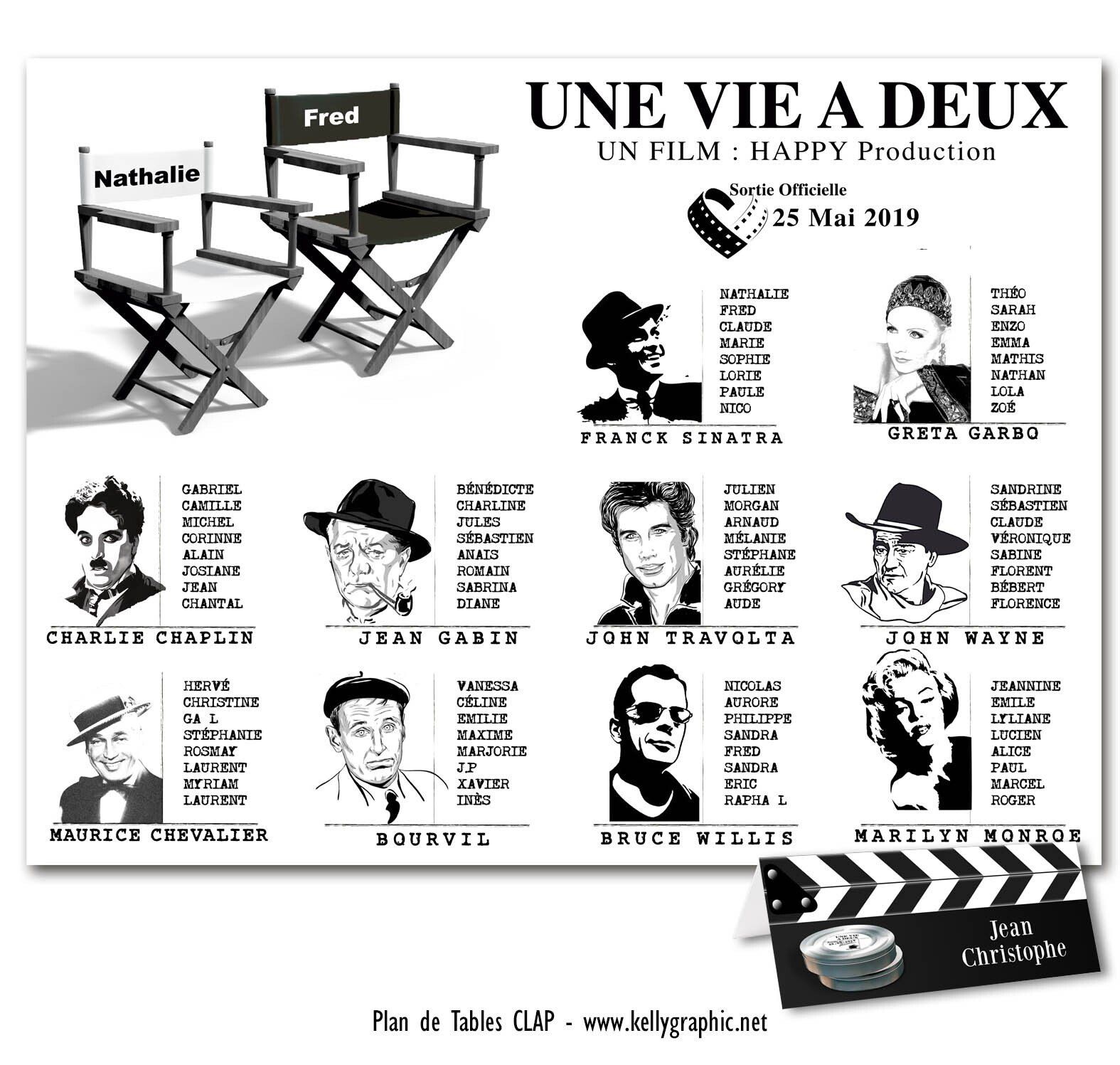 Plan de Tables Mariage Cinéma Plan de Tables Mariage Cinéma