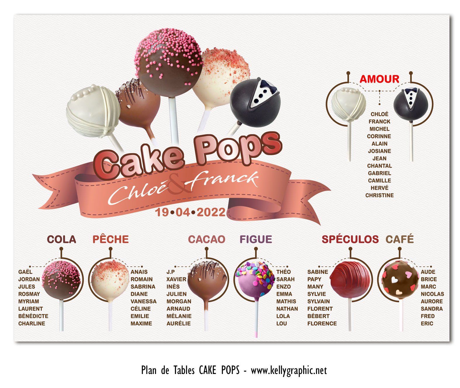 Plan de Table Mariage pop cakes Plan de Table Mariage pop cakes