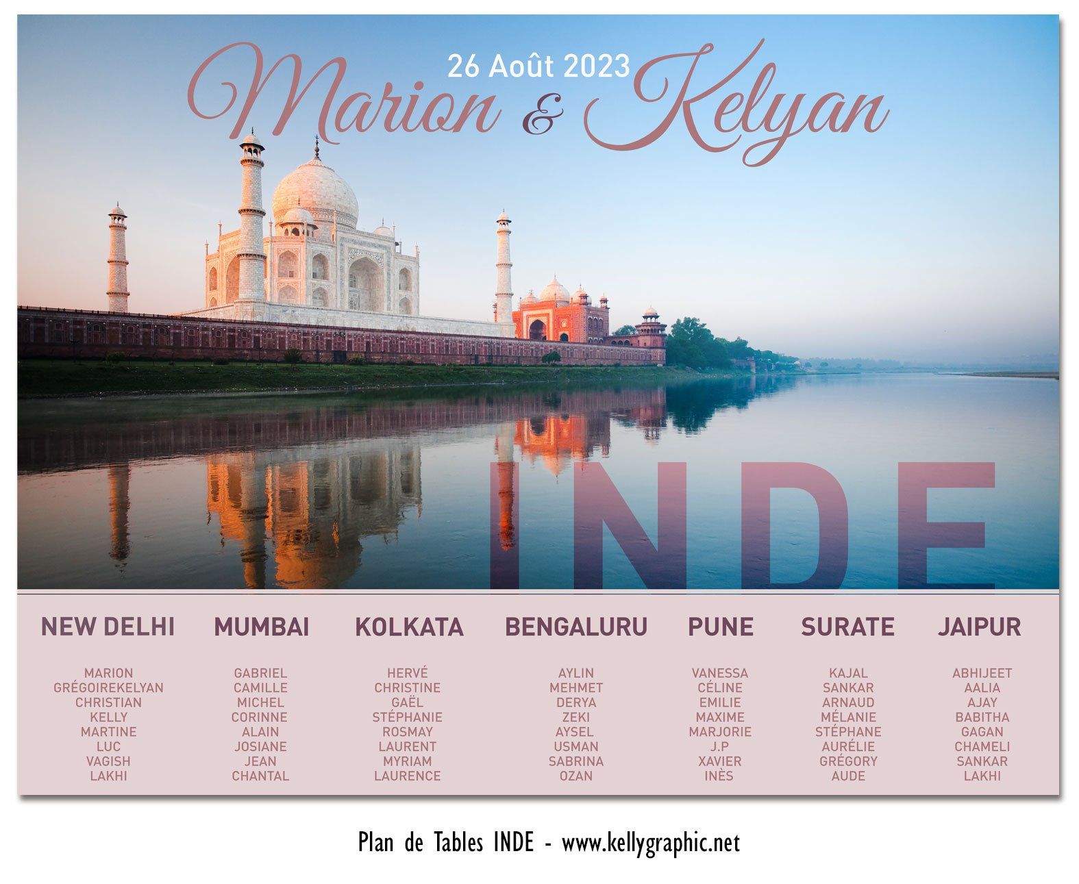 Plan de Table Mariage Inde New Dehli Plan de Table Mariage Inde New Dehli