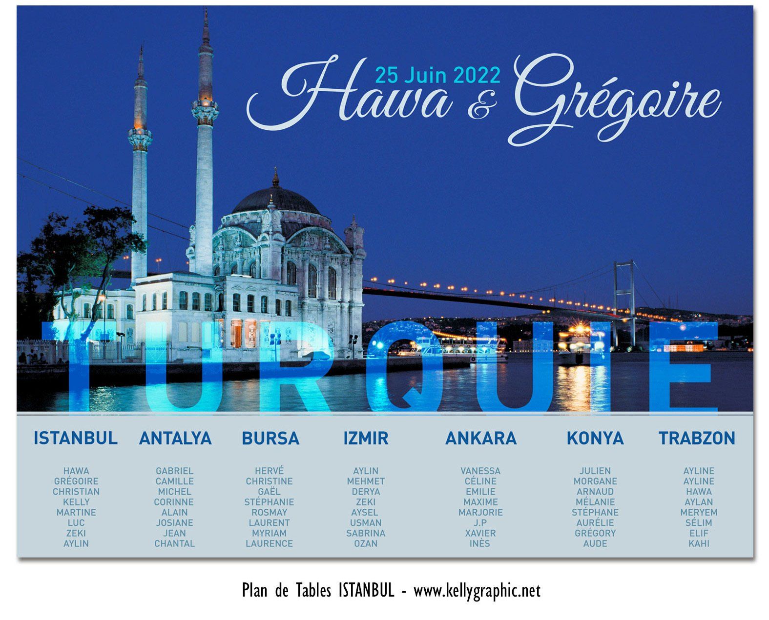 Plan de Table Mariage Turquie Istanbul Plan de Table Mariage Turquie Istanbul