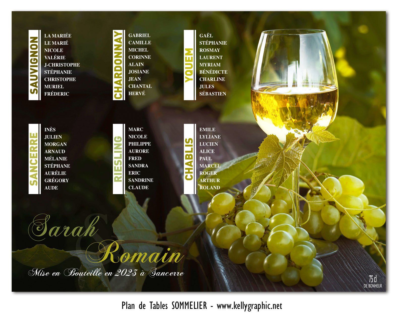 Plan de Table Mariage Vin Blanc Plan de Table Mariage Vin Blanc