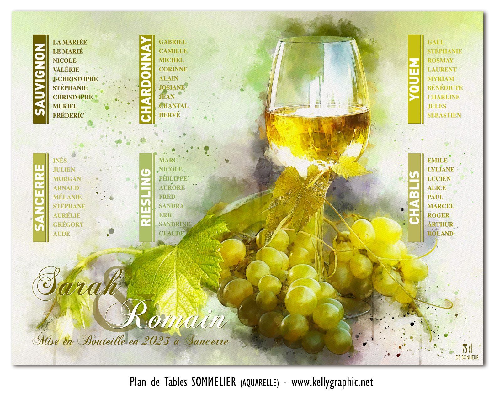 Plan de Table Mariage Vin Blanc Plan de Table Mariage Vin Blanc