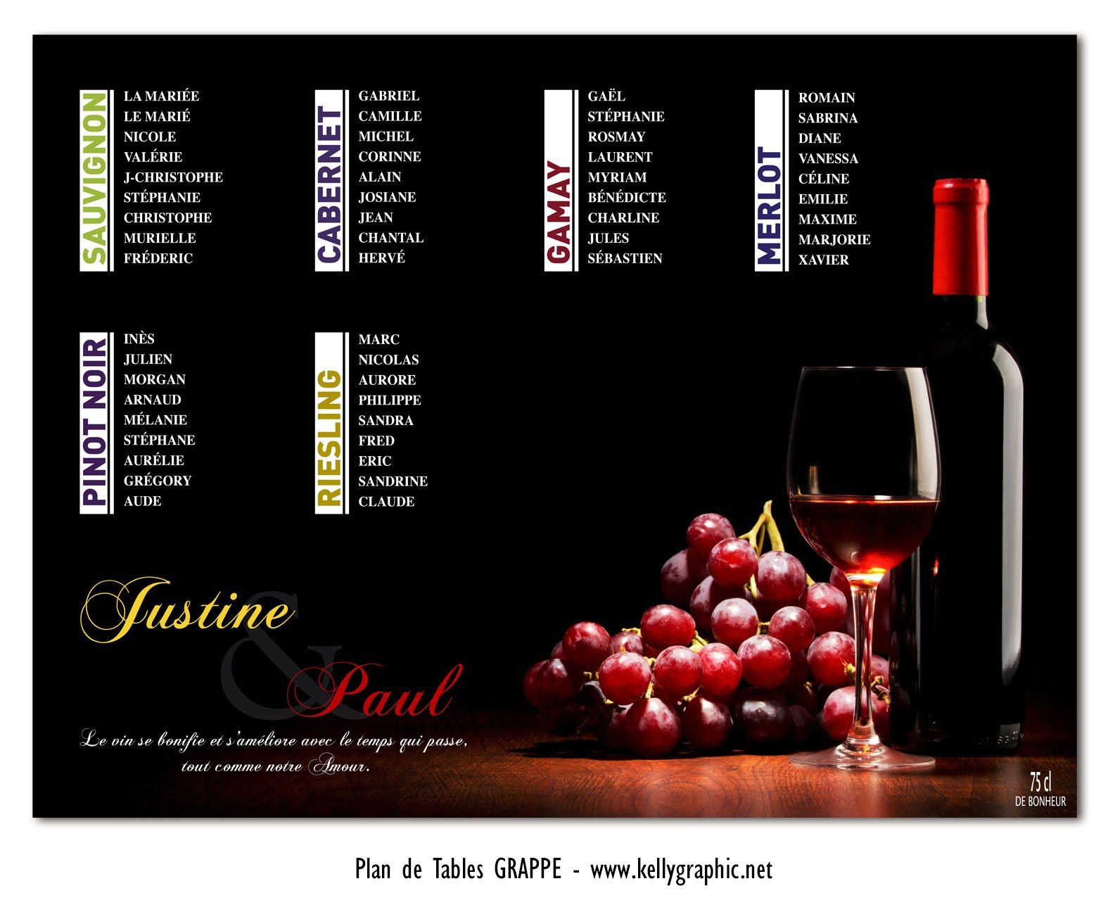 Plan de Table Mariage Vin Rouge Plan de Table Mariage Vin Rouge