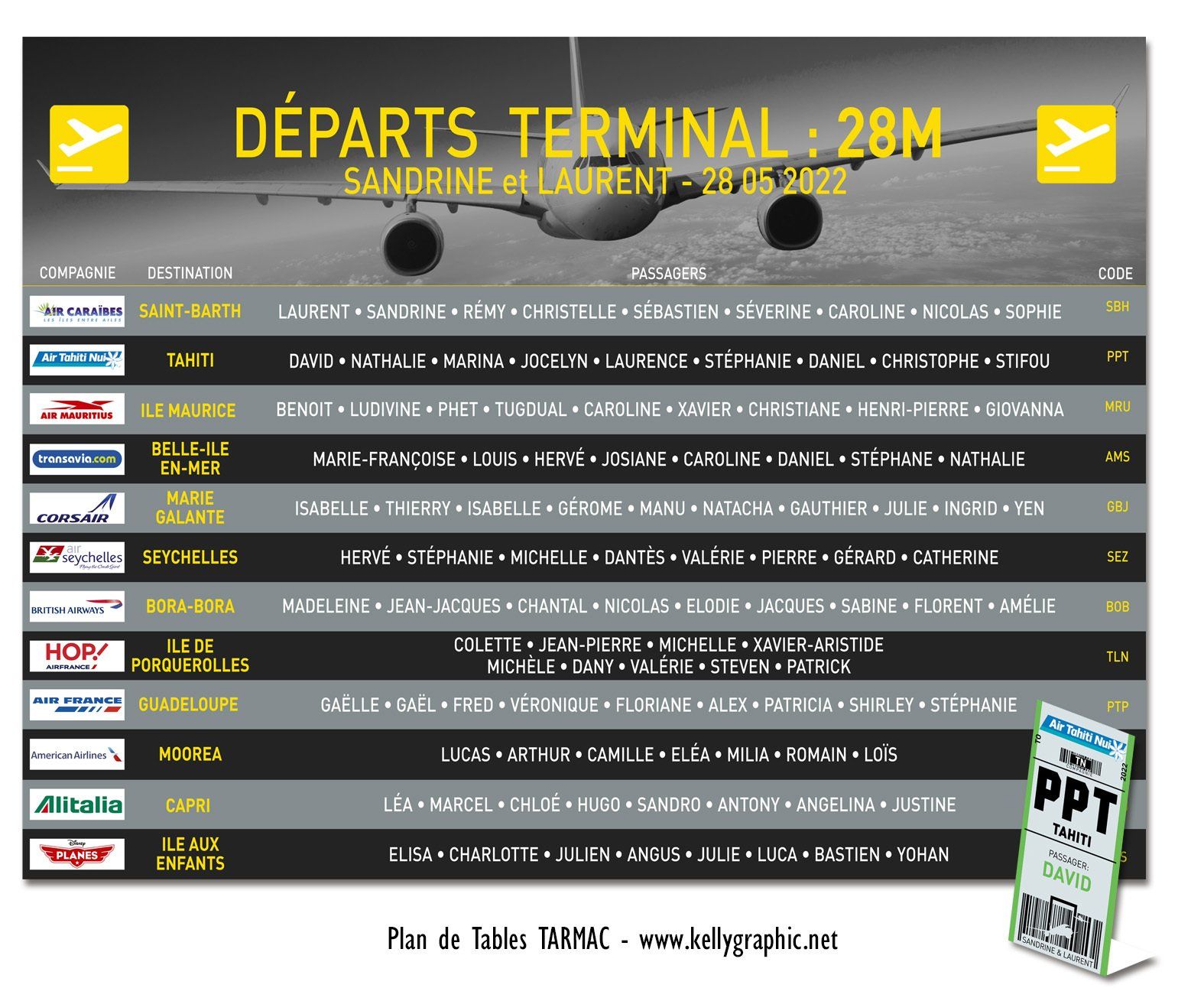 Plan de Table Mariage tableau affichage aéroport Plan de Table Mariage tableau affichage aéroport