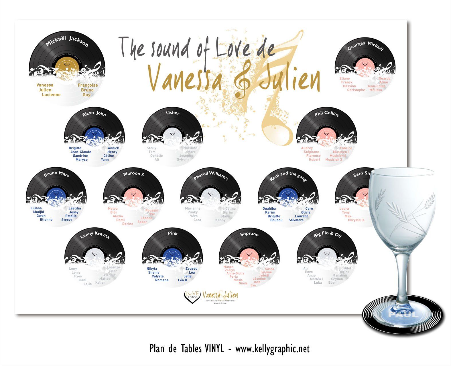 Plan de Tables Mariage Musique Vinyl Plan de Tables Mariage Musique Vinyl