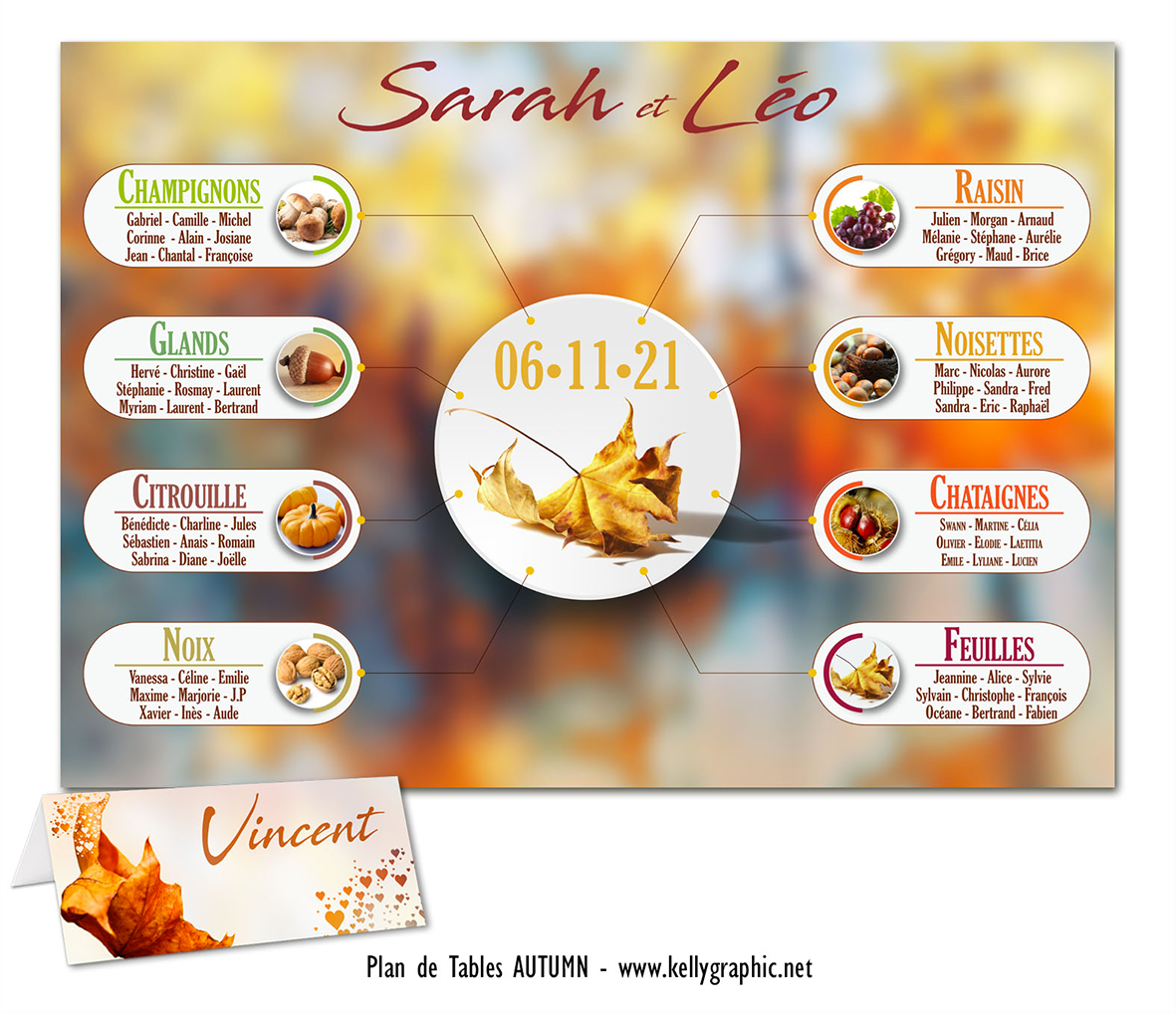 Plan de Tables Mariage Automne Plan de Tables Mariage Automne