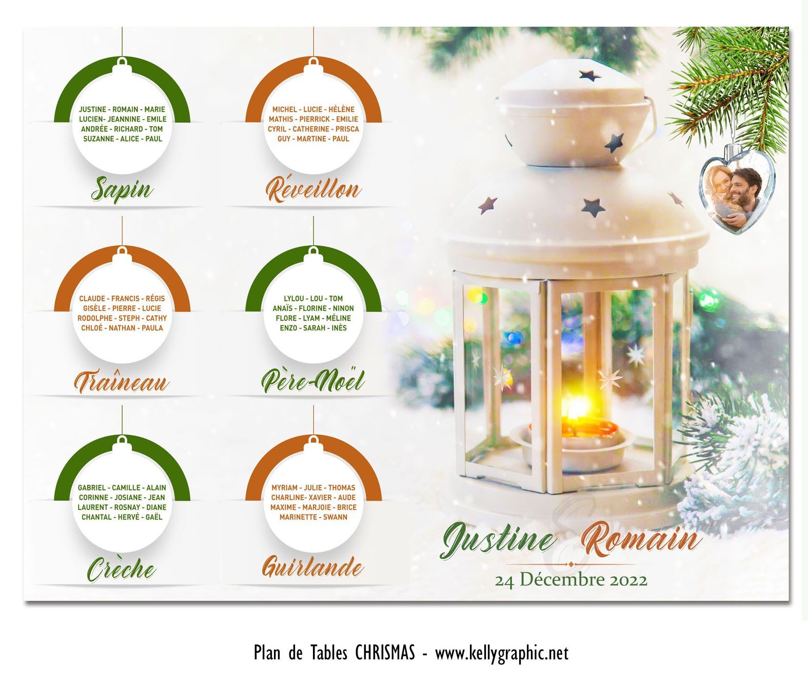 Plan de Table Mariage Noel Décembre Plan de Table Mariage Noel