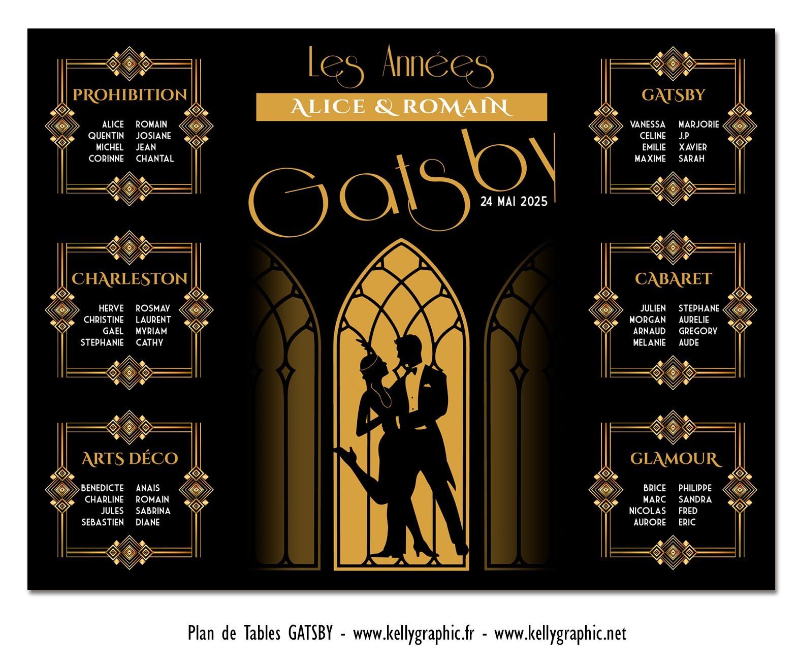 Plan de Table Mariage Gatsby Années folles Plan de Table Mariage Gatsby Années folles