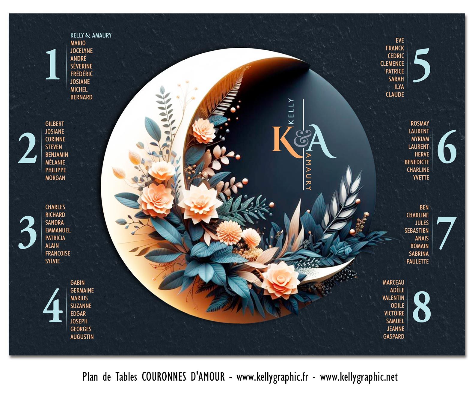 Plan de Table Mariage couronne de fleurs Plan de Table Mariage couronne de fleurs