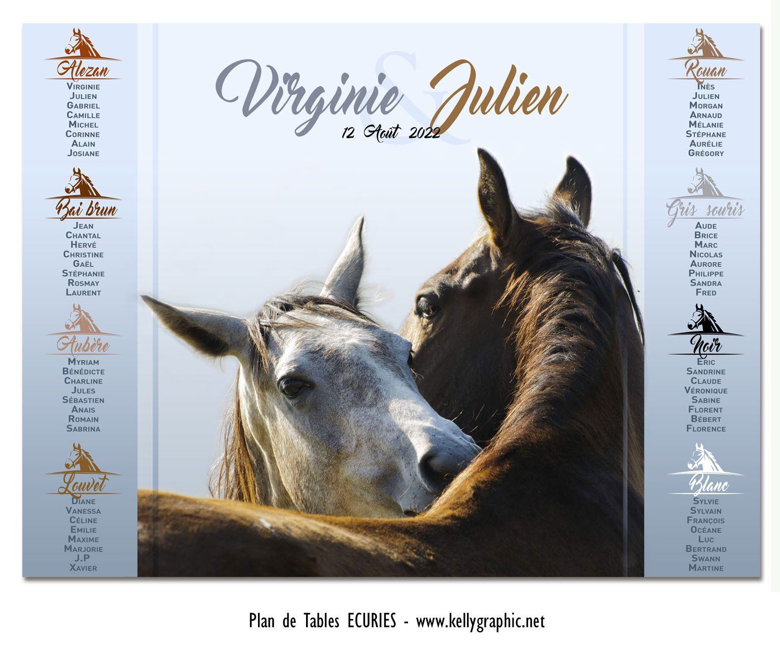 Plan de Table Mariage Chevaux Equestre Plan de Table Mariage Chevaux Equestre