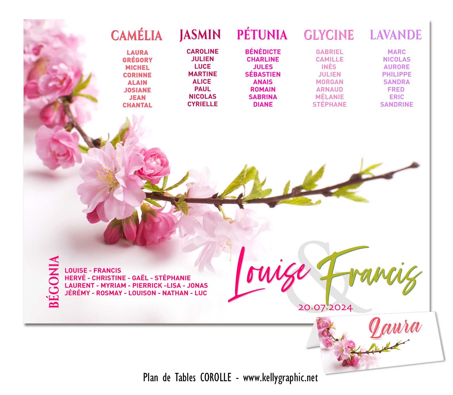 Plan de Table Mariage fleur cerisier Plan de Table Mariage fleur cerisier