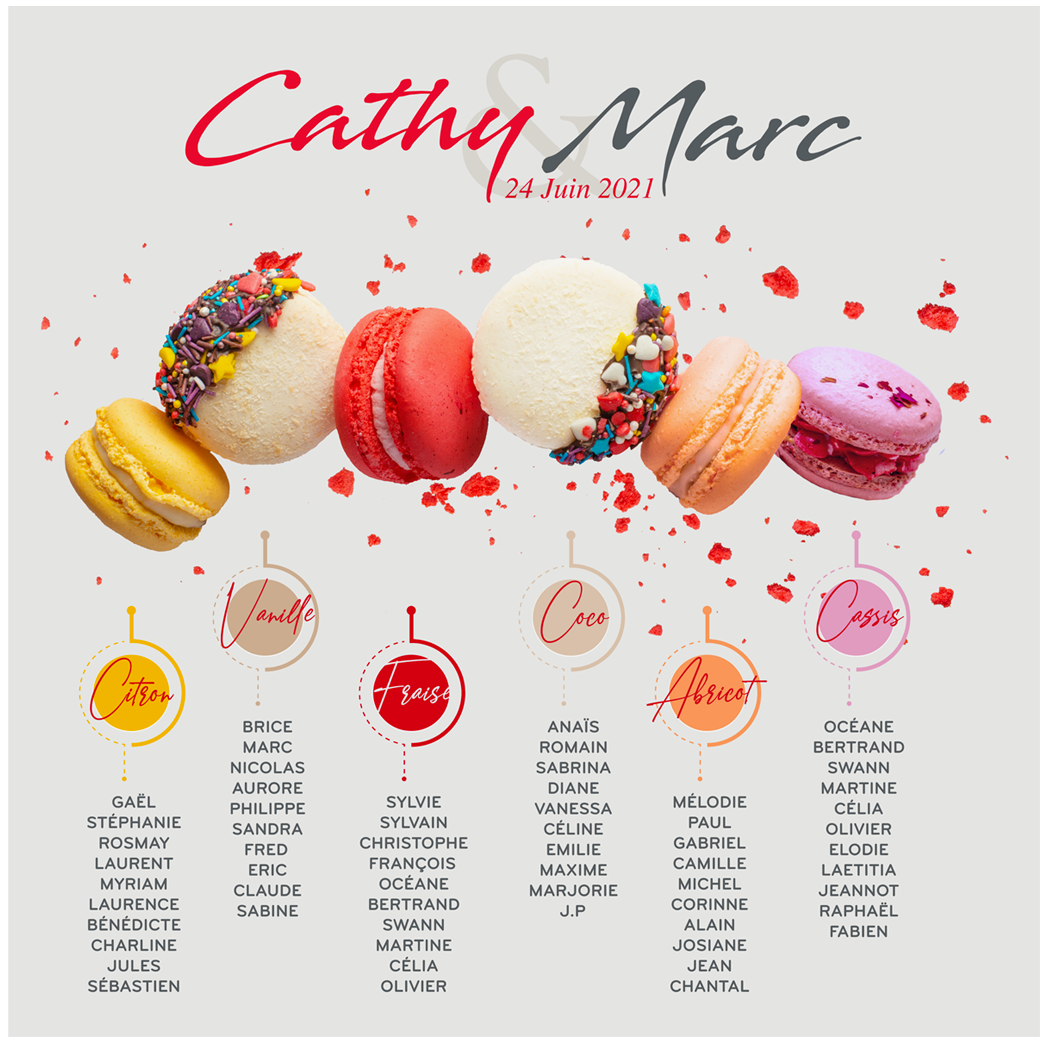 Plan de Tables Mariage Macarons Coeurs Plan de Tables Mariage Macarons Coeurs