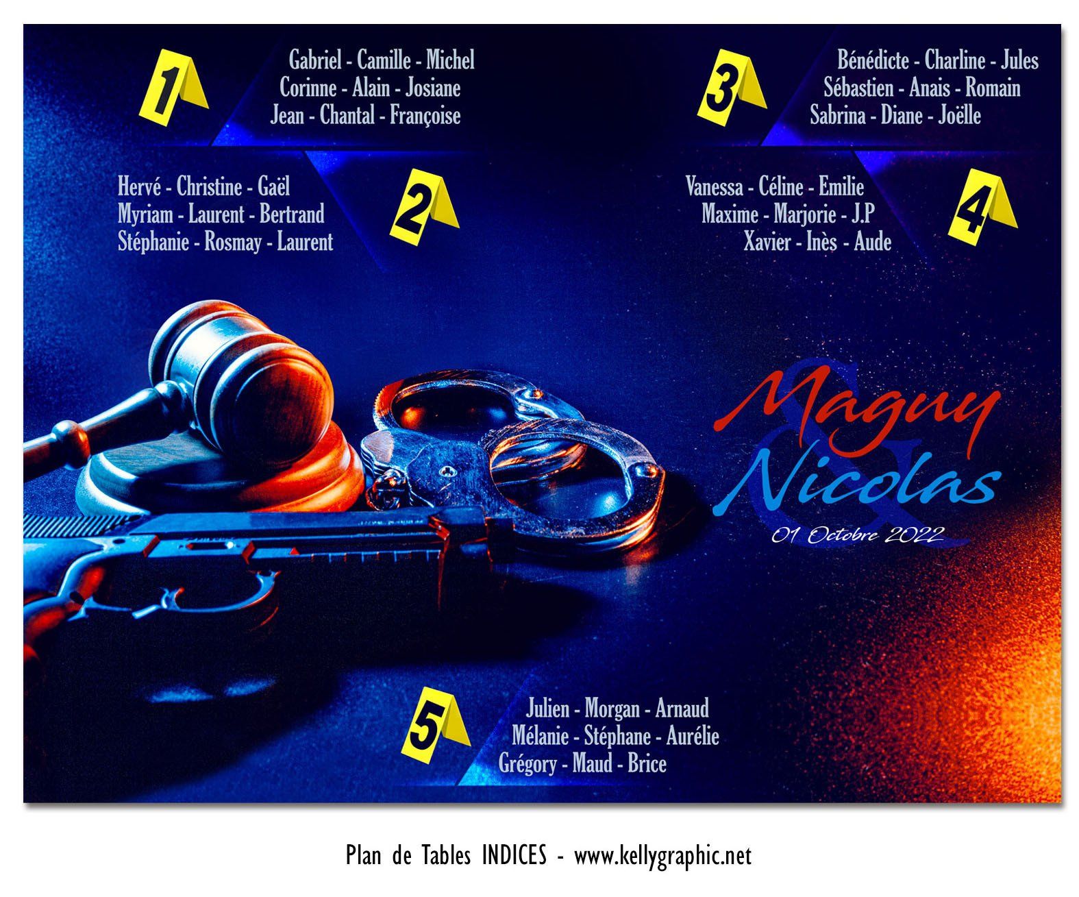 Plan de Table Mariage Police Enquête Indices Plan de Table Mariage Police Enquête Indices