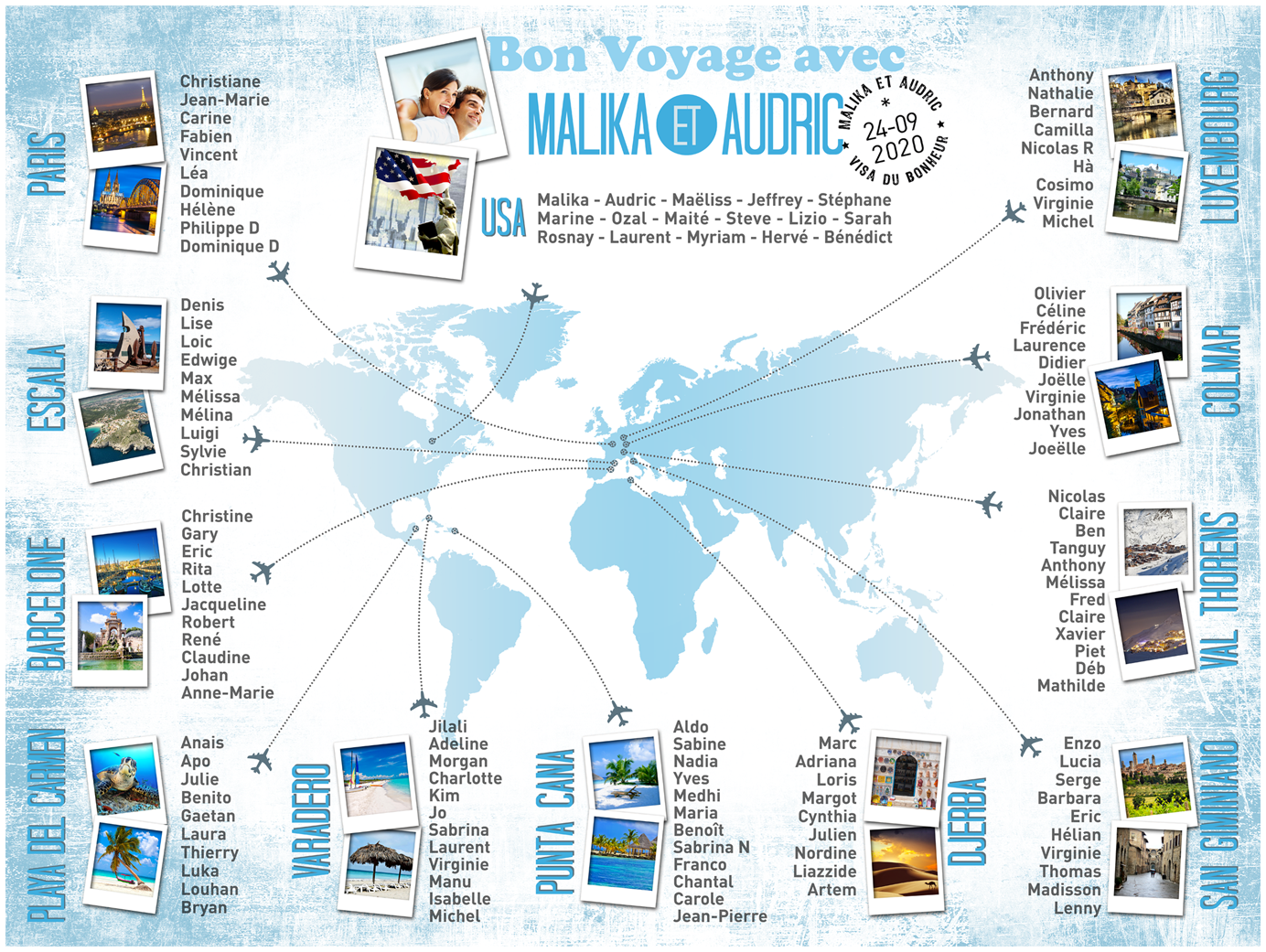 Plan de Tables Mariage Voyage Avion Plan de Tables Mariage Voyage Avion