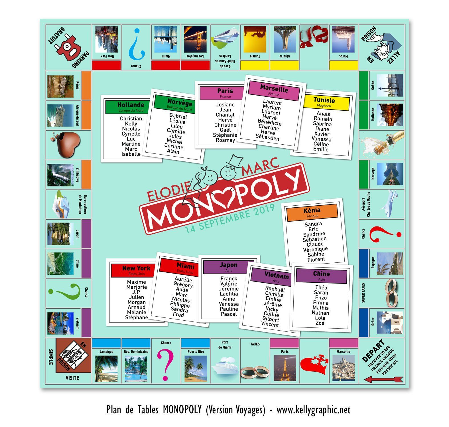 Plan de Tables Mariage Monopoly Plan de Tables Mariage Monopoly