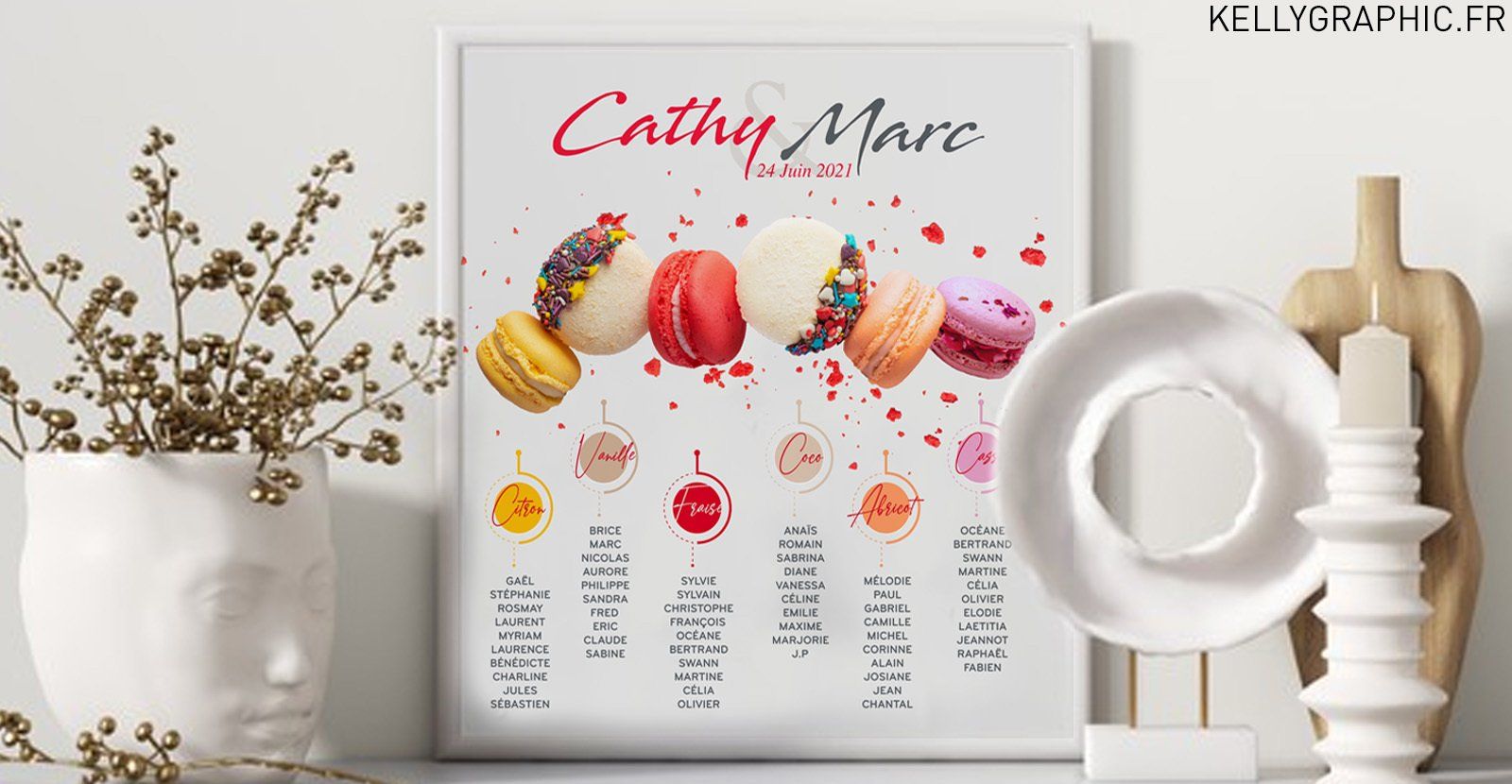 Plan de table Mariage macarons Plan de table Mariage macarons
