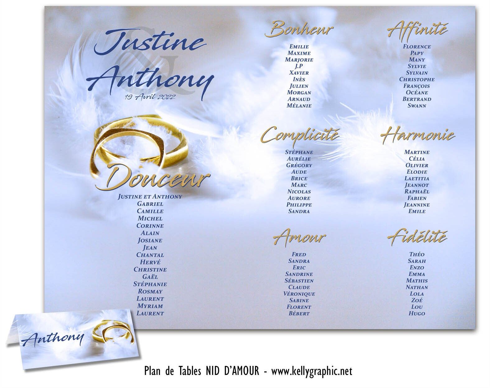 Plan de Table Mariage Plumes Plan de Table Mariage Plumes