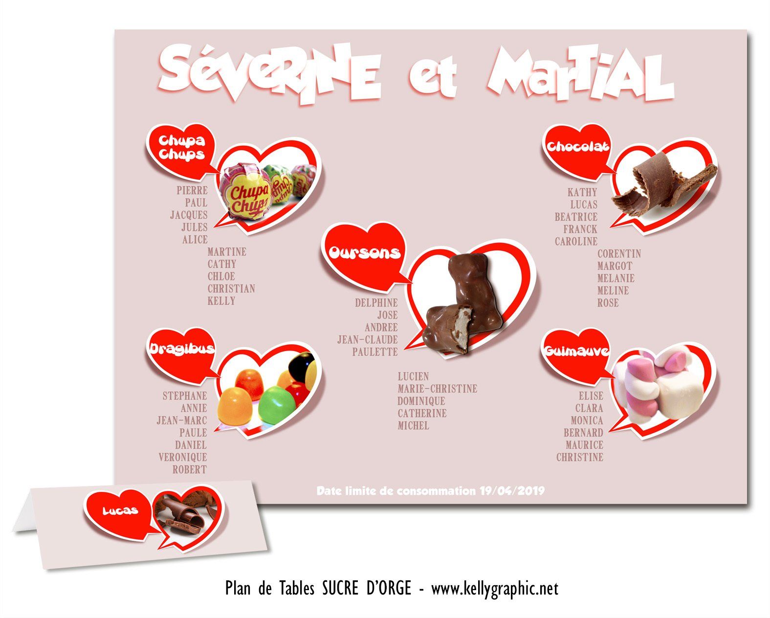 Plan de table Mariage bonbons Plan de table Mariage bonbons