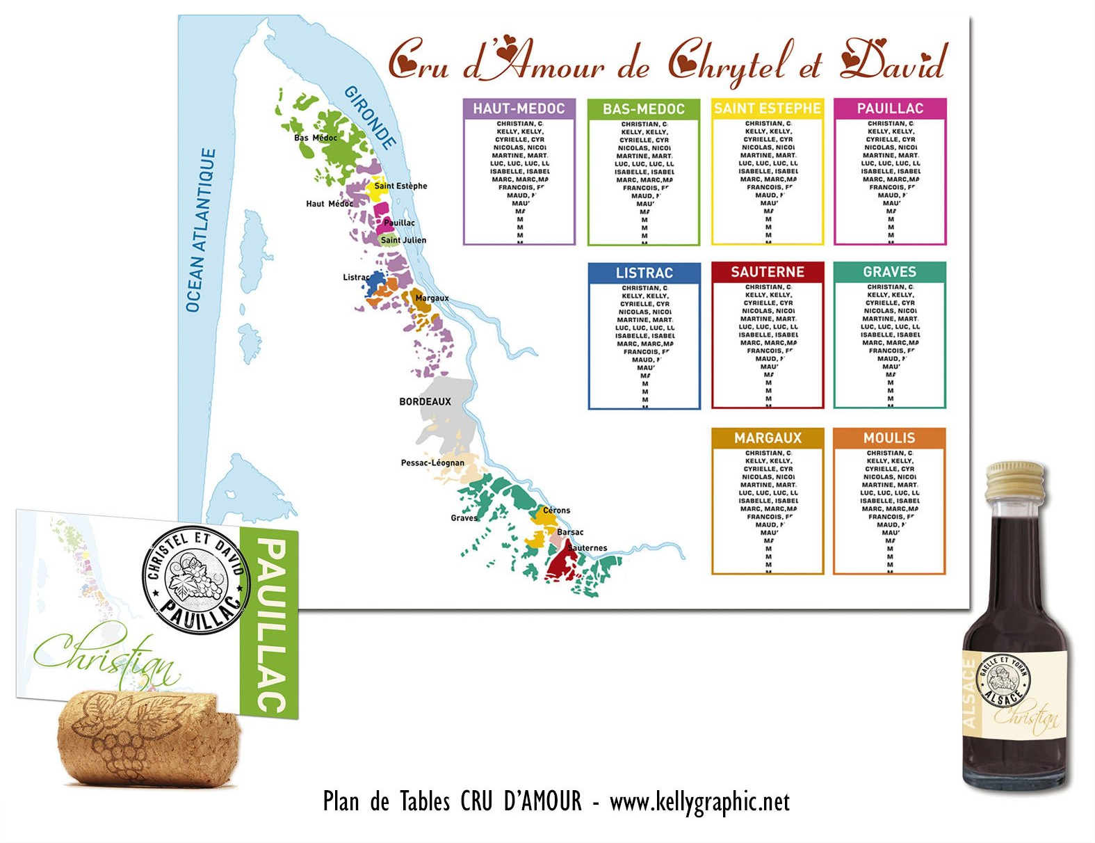 Plan de tables mariage terroir vins Bordeaux Plan de tables mariage Vins Bordeaux