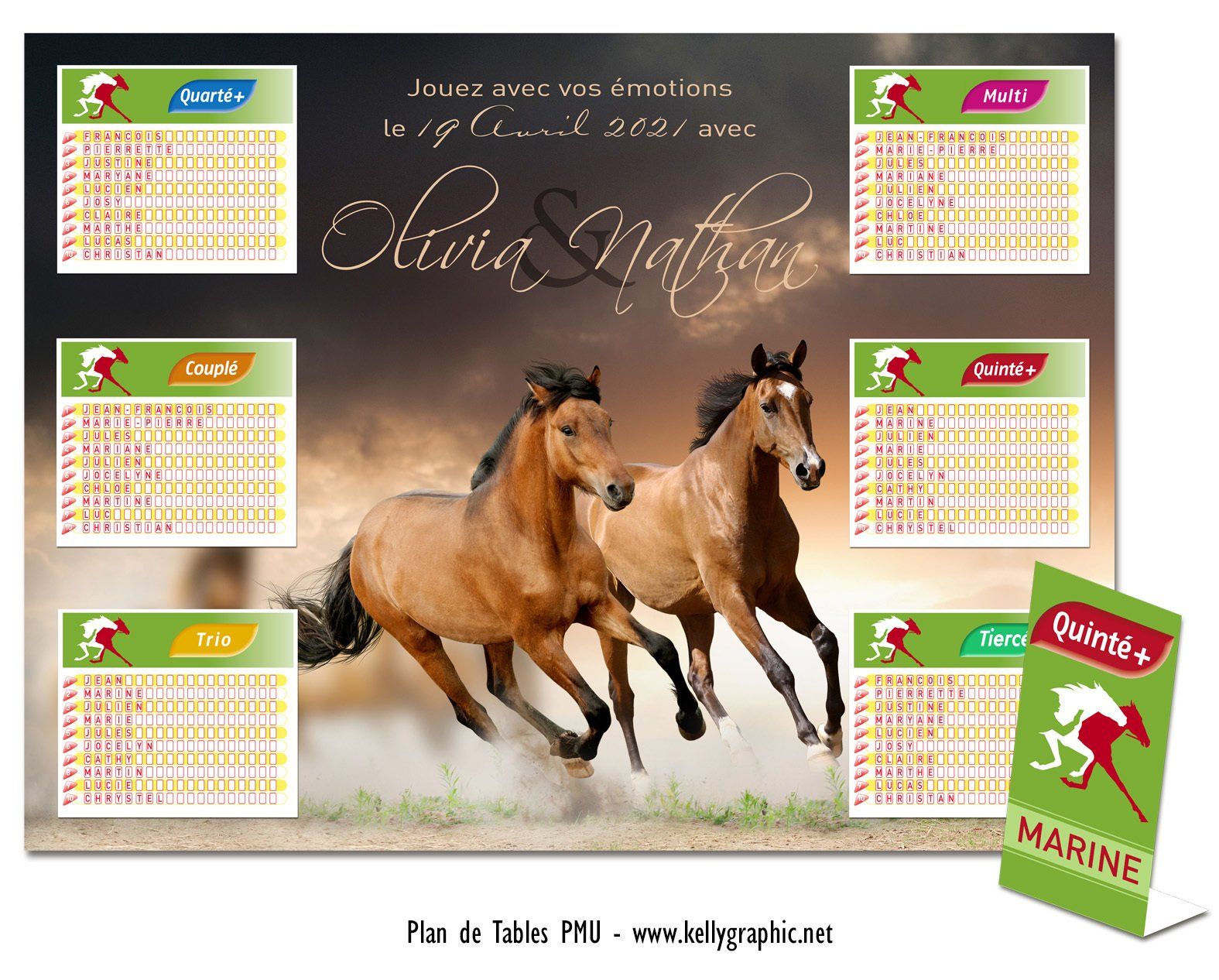 Plan de Table Mariage chevaux PMU Plan de Table Mariage chevaux PMU