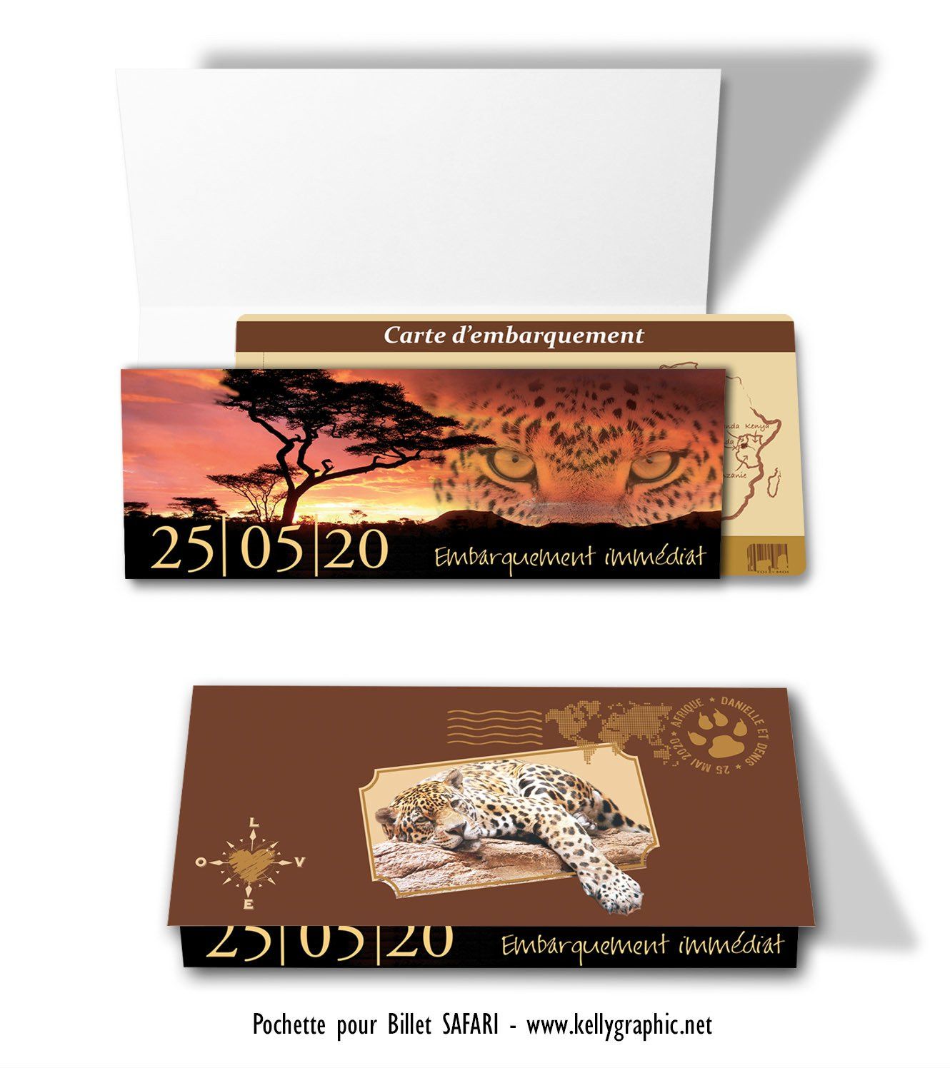 Faire-part mariage voyage Safari Afrique Faire-part mariage voyage Safari Afrique