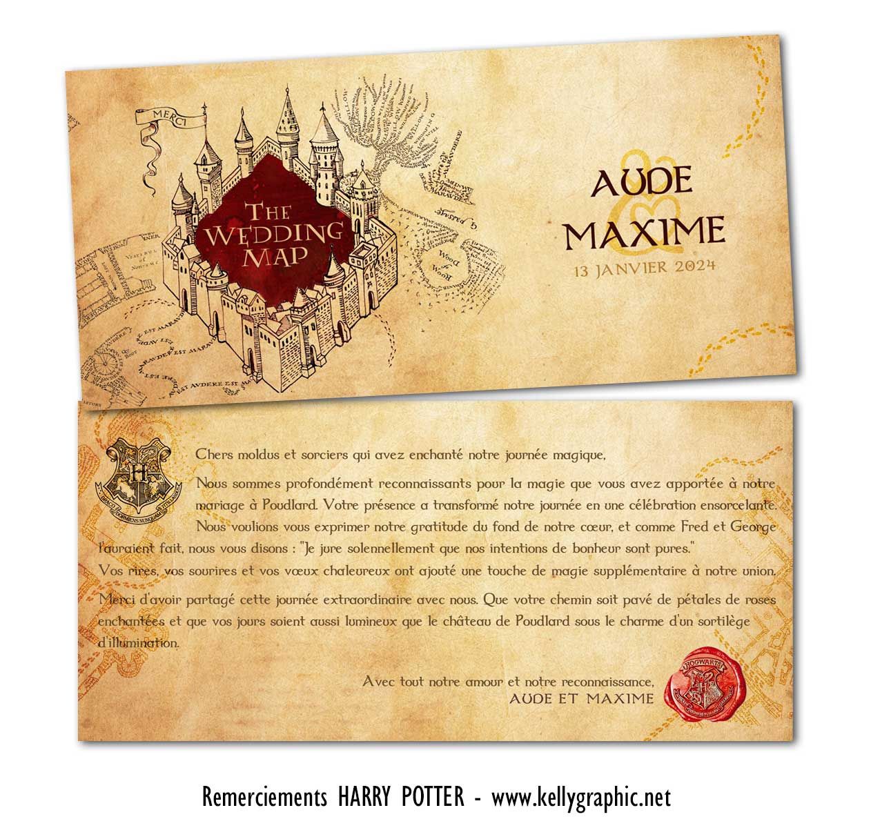 Remerciements de mariage Harry Potter Remerciements de mariage Harry Potter